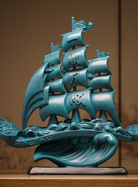 一帆风顺帆船摆件客厅酒柜装饰品