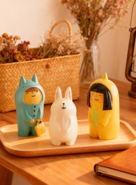 可爱卡通动物桌面收纳摆件