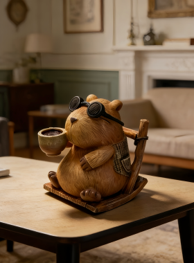 复古卡皮巴拉摆件客厅桌面装饰品
