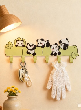 可爱熊猫卡通金属挂钩钥匙扣