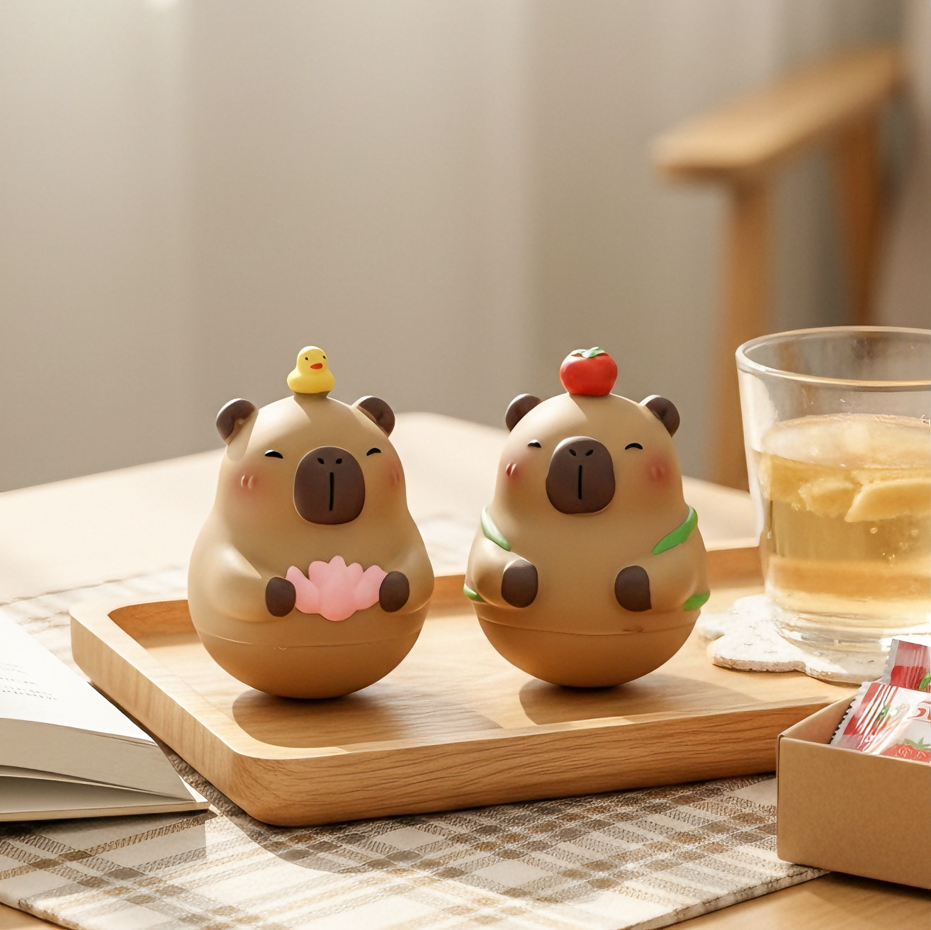 卡皮巴拉不倒翁摆件解压办公室桌面装饰工位情绪稳定神器生日礼物,淘宝优惠券,粉丝福利购,淘宝优惠卷