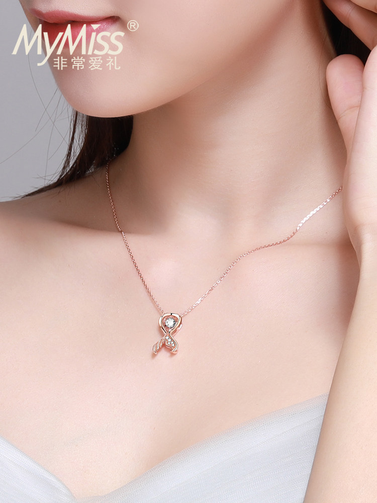 mymiss银项链女美人鱼尾巴镶锁骨链 mymiss项链