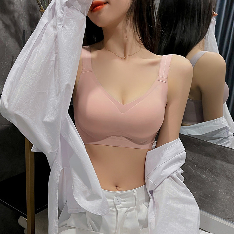 3d果冻条无痕薄款大胸显小胸胸罩 南极人震町文胸