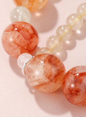 瑞士 Francesca【毕加索·梦】印象设计天然黄胶花绿发晶水晶手串