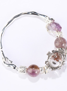 瑞士 Francesca【天窗】多宝紫极光水晶手串随型幽灵情绪养生手链