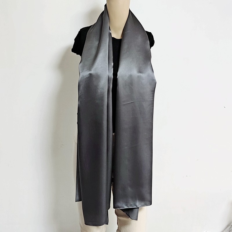 桑蚕丝可定制尺寸缎面天然真丝素绉缎灰色方巾长方巾丝巾披肩围巾,淘宝优惠券,粉丝福利购,淘宝优惠卷