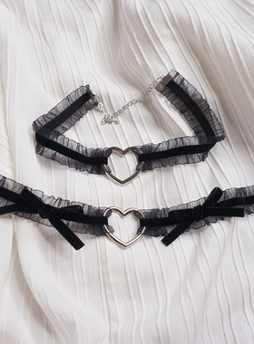 蕾丝女日系原宿风爱心项链