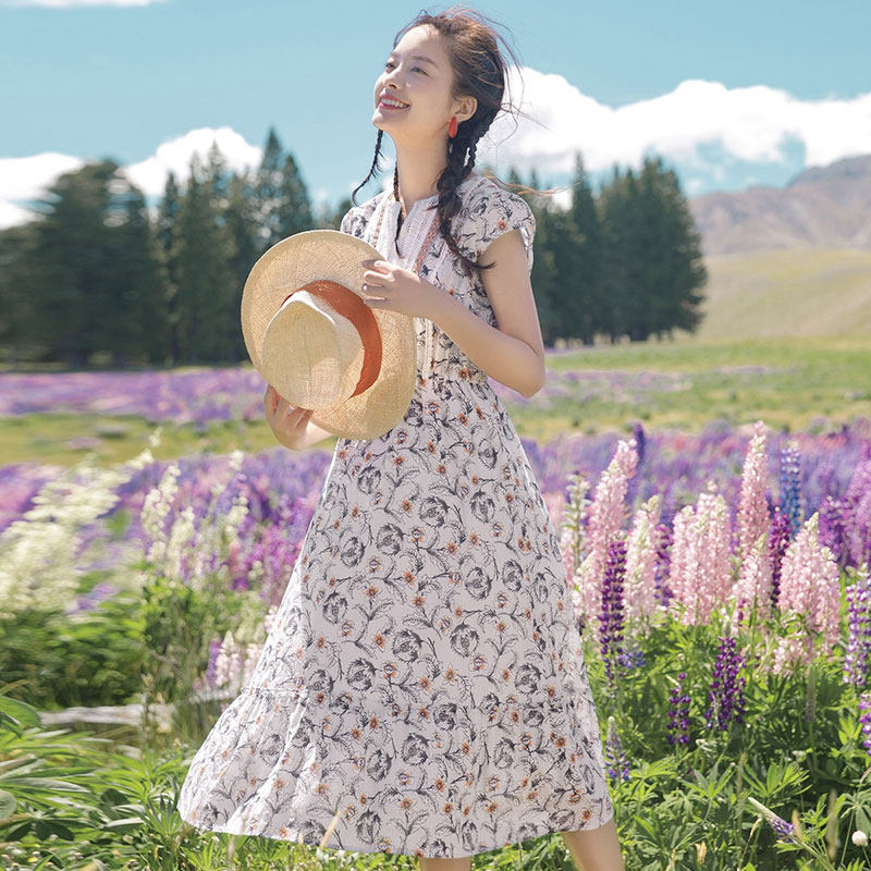 清仓特价茵曼 茵曼翰飞连衣裙