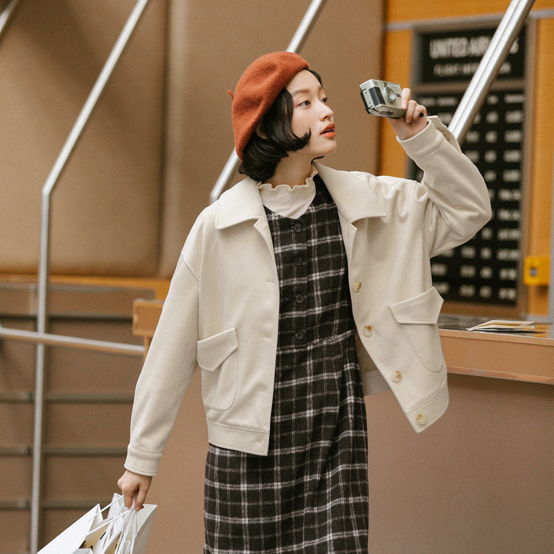 茵曼日系盐系工装炸街2020年短外套 茵曼翰飞短外套