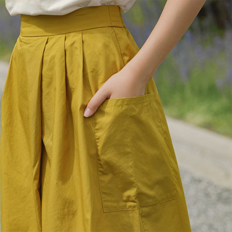 茵曼2020新款夏季外穿纯棉宽松裤裙 茵曼翰飞休闲裤