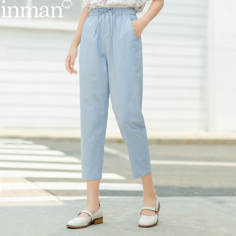茵曼旗舰店2020九分裤休闲哈伦裤 茵曼翰飞休闲裤