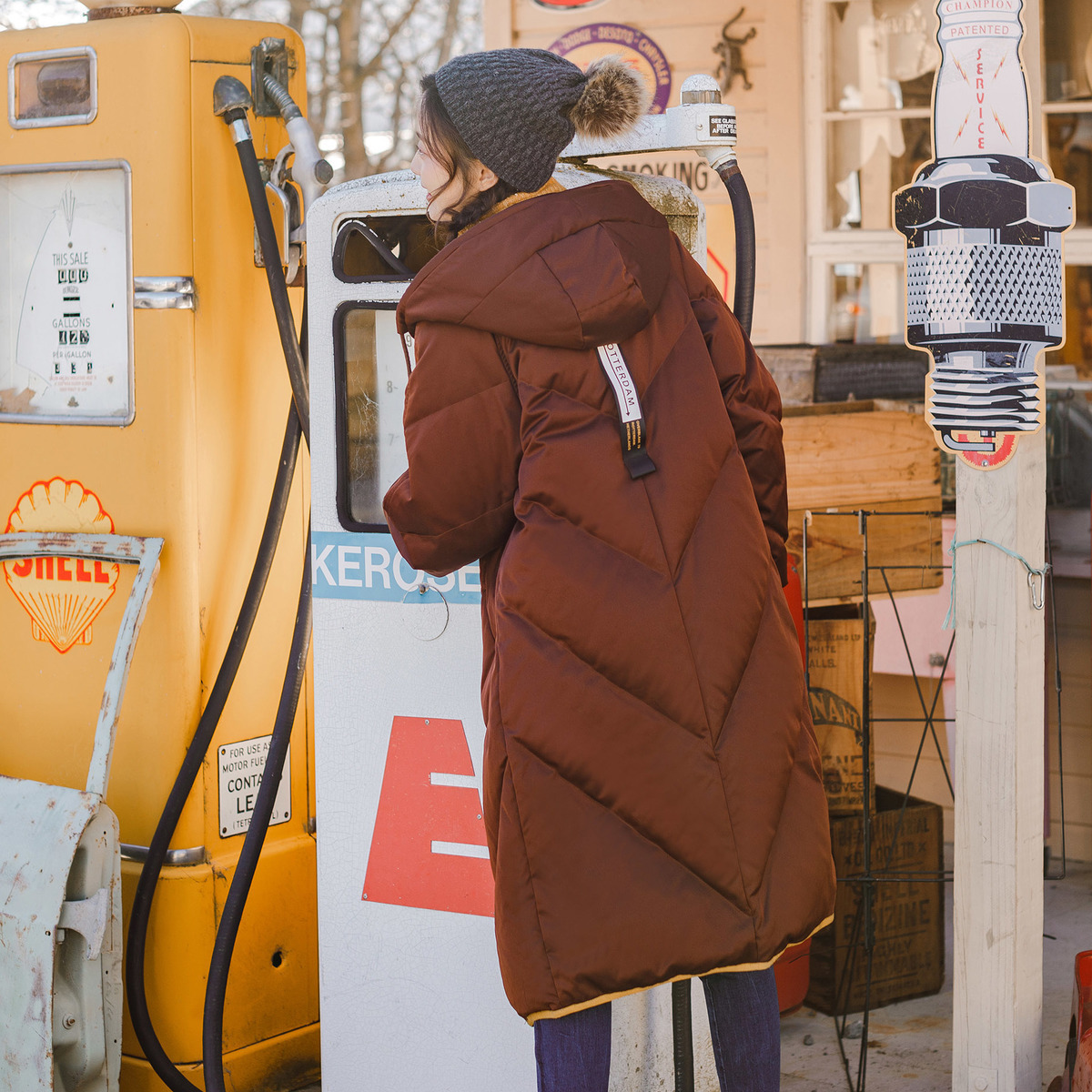 茵曼旗舰店冬款茵蔓防冻裂潮羽绒服 茵曼翰飞羽绒服
