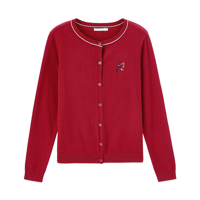 茵曼旗舰店外穿软糯开衫春秋季毛衣 茵曼翰飞毛针织衫