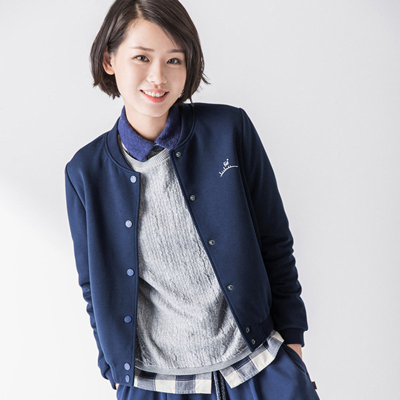 茵曼旗舰店特价清仓春装秋棒球服 茵曼翰飞短外套