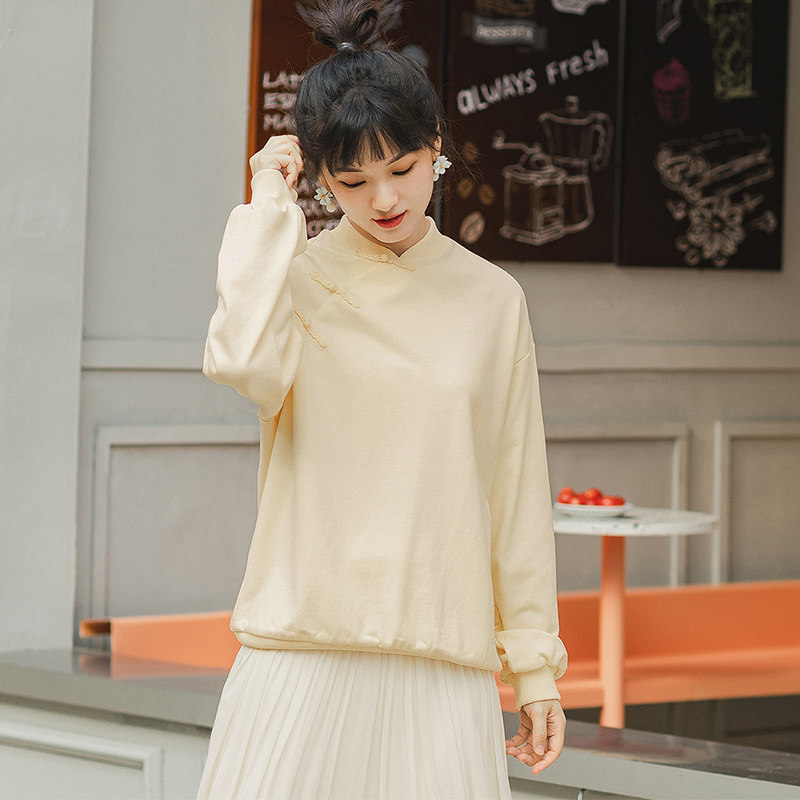 茵曼旗舰店民国风国潮中国风卫衣 茵曼翰飞卫衣/绒衫