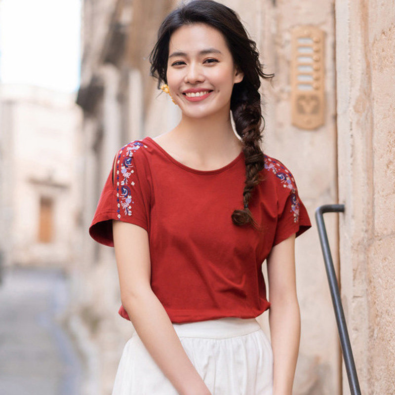 茵曼旗舰店短袖夏季 茵曼翰飞T恤