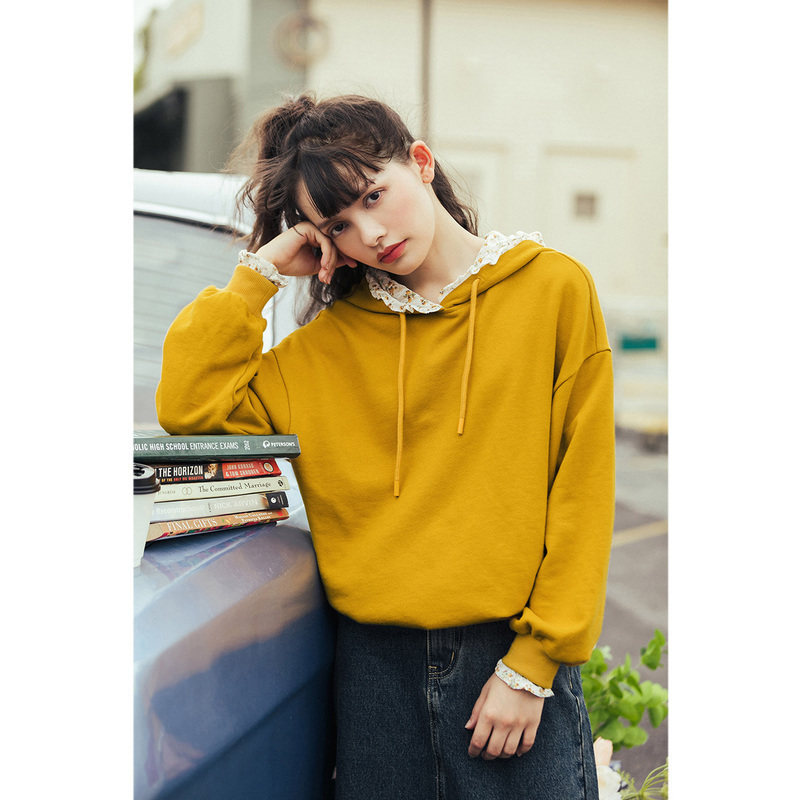 茵曼旗舰店日系戴帽连帽2020年卫衣 茵曼翰飞卫衣/绒衫