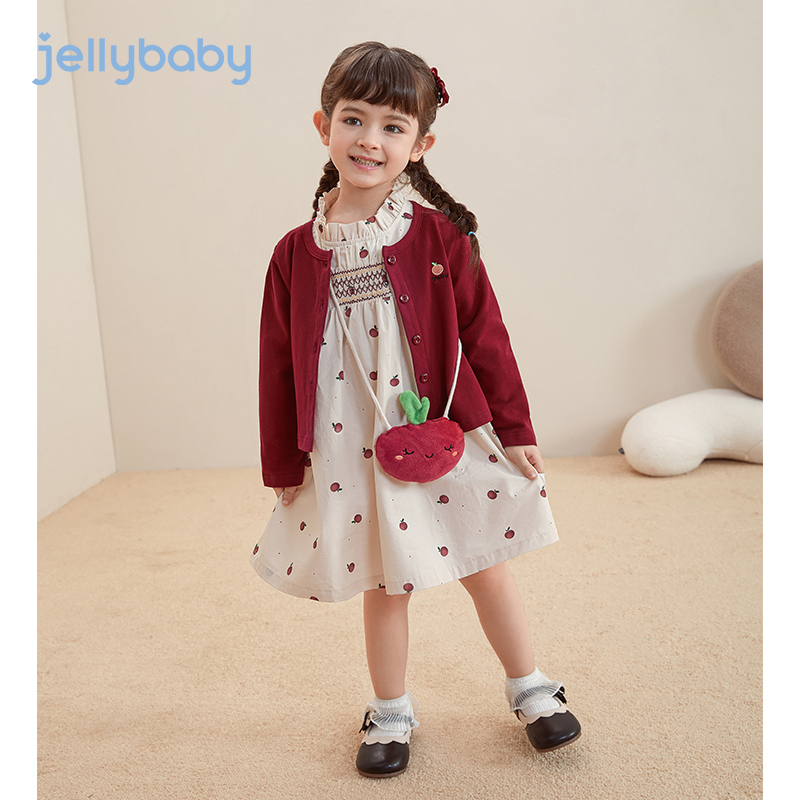 【包邮】jellybaby女童套裙春装儿童红色女孩春秋两件套宝宝套装 - 图0
