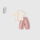 Jellybaby girls' suit summer children's printed T-shirt baby girl's trousers thin casual children's two-piece set