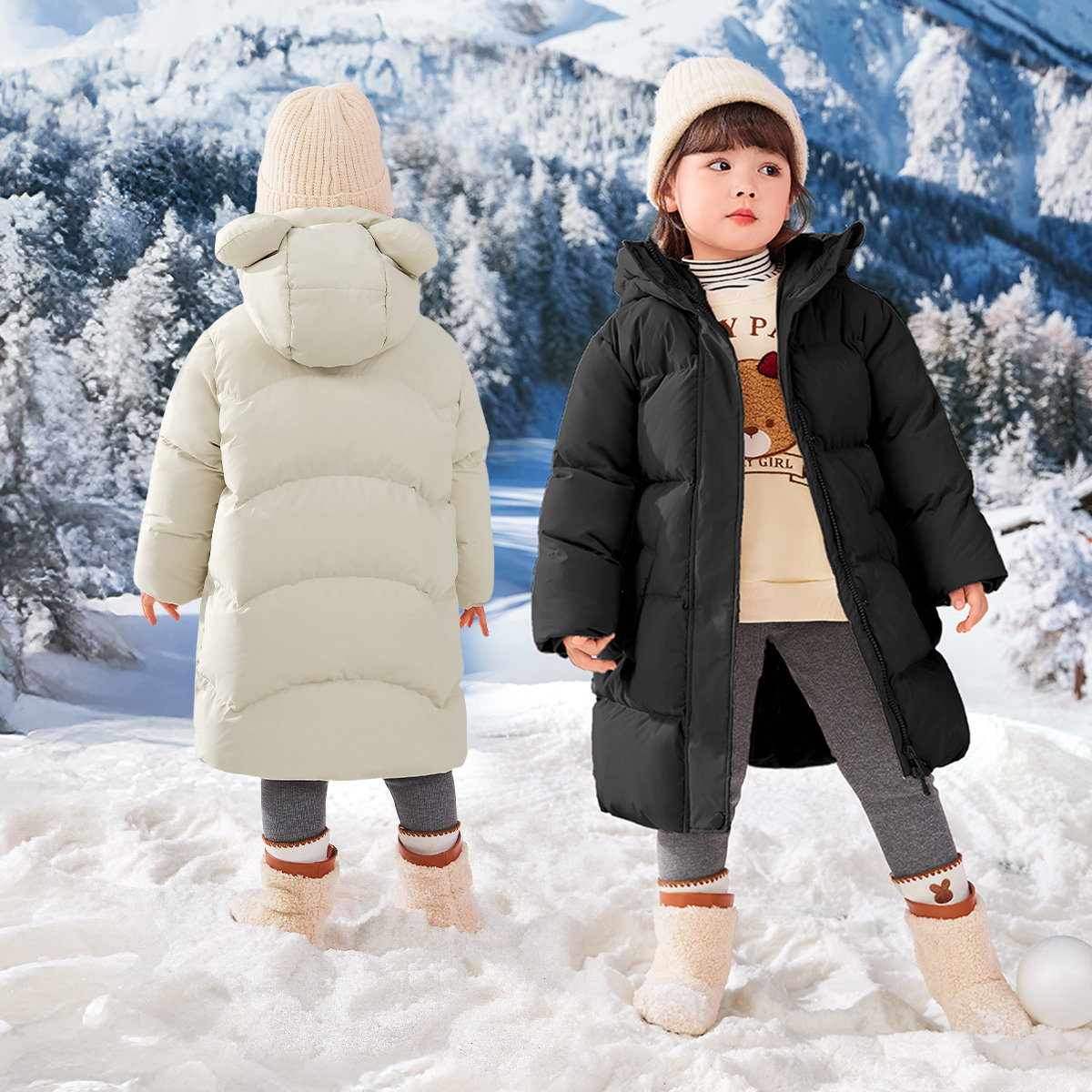 [三防抑菌锁温]儿童羽绒服中长款男小童冬季加厚红色女童新年外套,淘宝优惠券,粉丝福利购,淘宝优惠卷