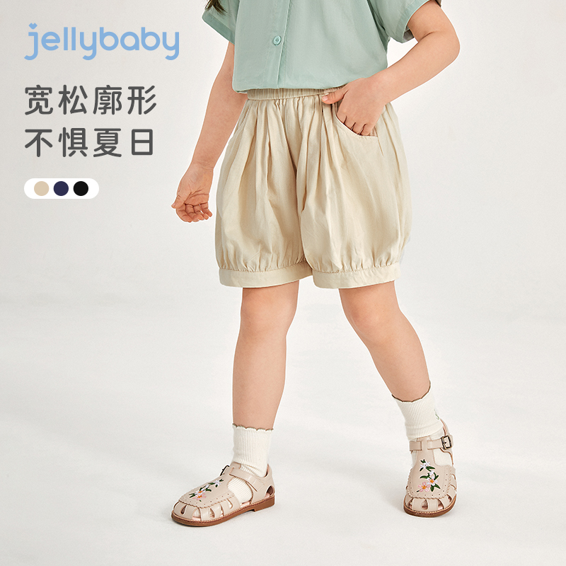 jellybaby宝宝休闲裤夏季儿童纯棉短裤女孩时尚夏装潮5女童裤子夏 - 图0