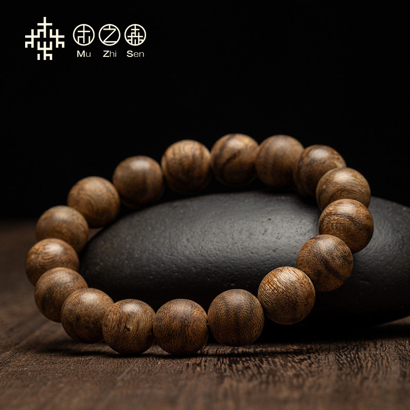 【纹理迷人】老挝沉香佛珠手串12mm*11.1g天然糖结蜜棋老料木手链,淘宝优惠券,粉丝福利购,淘宝优惠卷