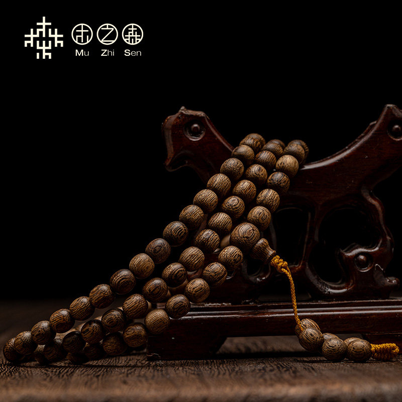 【黑油饱满 】文莱沉香念珠6mm*17.41g天然熟结老料桶珠手链保真,淘宝优惠券,粉丝福利购,淘宝优惠卷