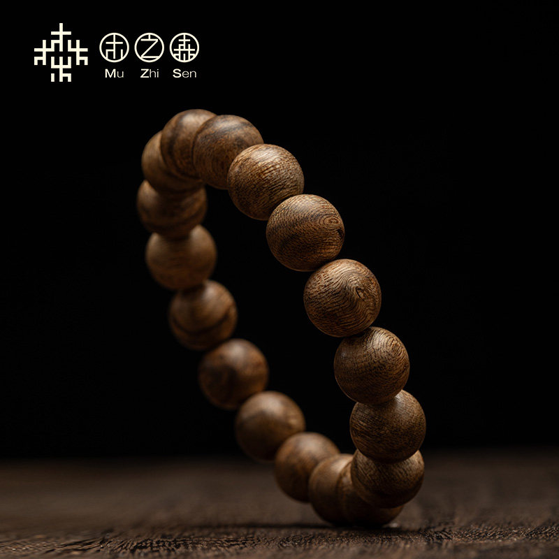 【纹理迷人】老挝沉香佛珠手串12mm*11.1g天然糖结蜜棋老料木手链,淘宝优惠券,粉丝福利购,淘宝优惠卷