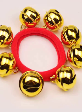 六一儿童节表演铃铛手链道具松紧皮筋22MM铃铛脚链手环会响手饰