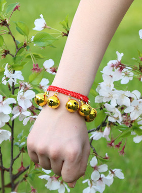 手工编织镀银铃铛手链跳舞道具