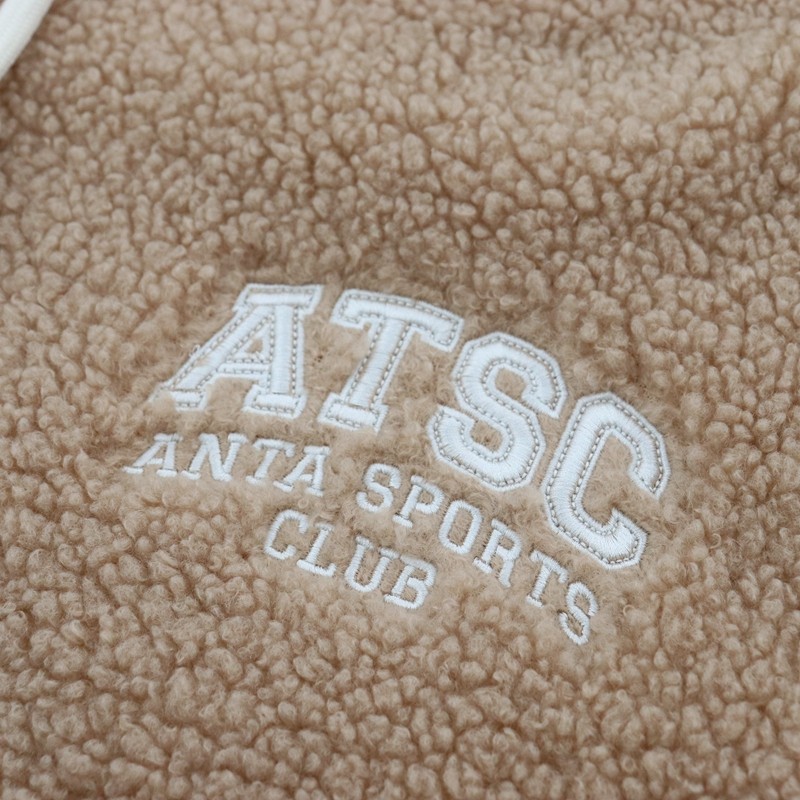 安踏女羊羔绒连帽外套冬款加厚保暖宽松针织运动上衣162348712,淘宝优惠券,粉丝福利购,淘宝优惠卷