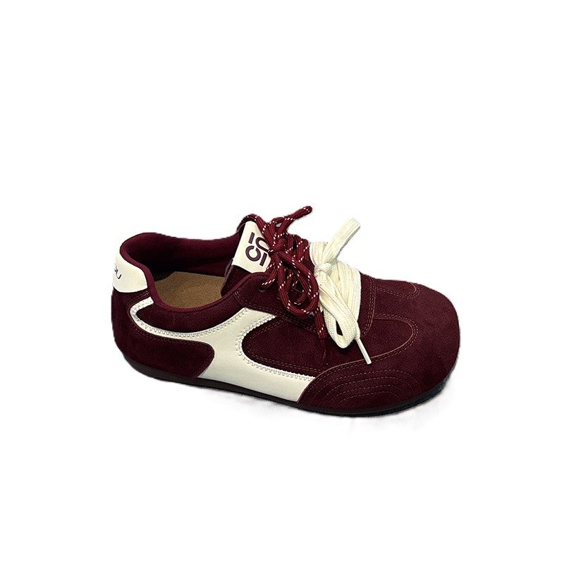 小众双色带~真皮内增高丑萌德训鞋女2025秋款复古拼色休闲阿甘鞋,淘宝优惠券,粉丝福利购,淘宝优惠卷