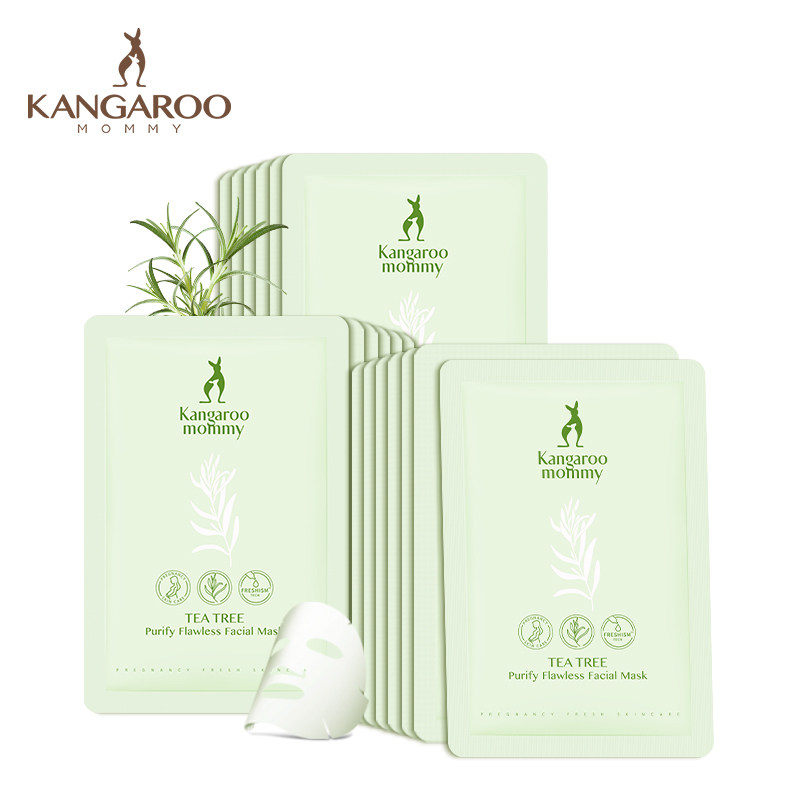 袋鼠妈妈茶树无瑕新肌保湿18片面膜 袋鼠妈妈美韵面膜