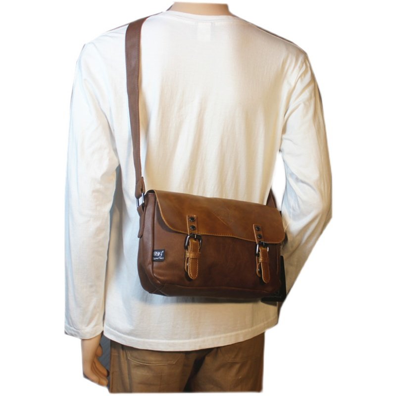 日系潮牌单肩包男士复古小方包原创学院百搭JK制服包斜挎包邮差包,淘宝优惠券,粉丝福利购,淘宝优惠卷