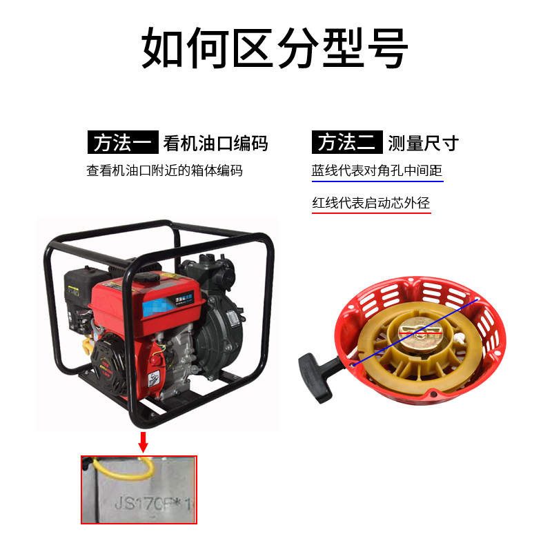 汽油机动力农耕微耕机配件168F170F重庆蛟马款启动器蛟马四孔拉盘 - 图1