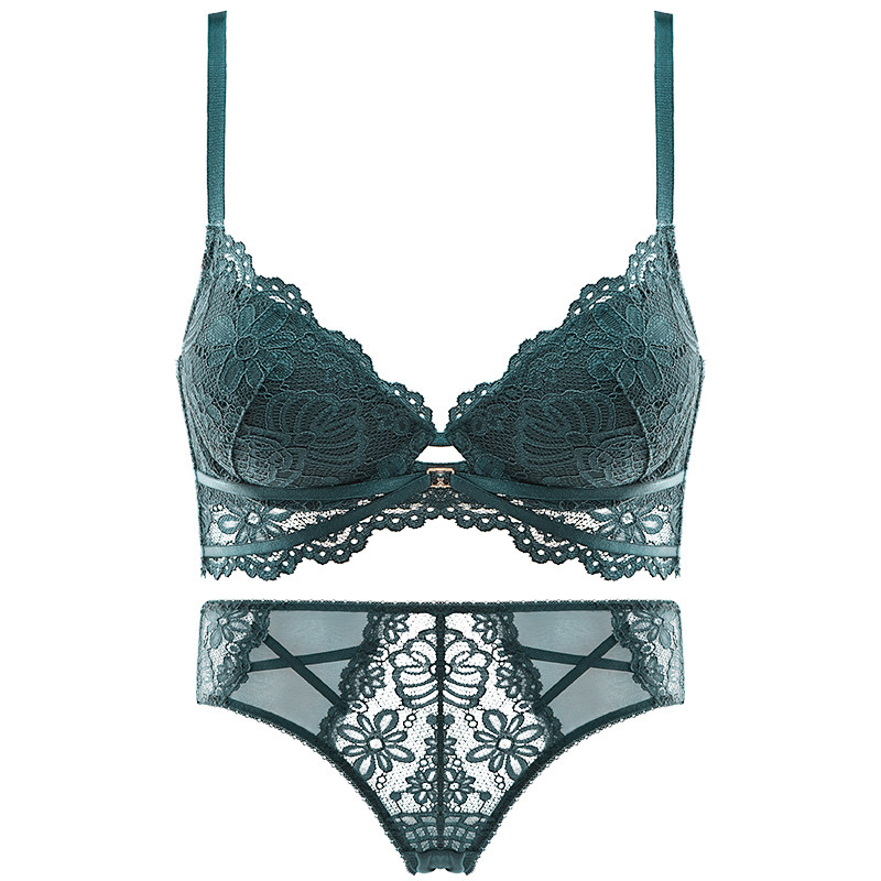 法式性感蕾丝内衣套装女调整型文胸 芬格美文胸