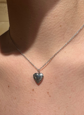 bm项链不掉色女可打开爱心锁骨链