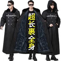 Lengthened cotton coat overlong to ankle thickened warm waterproof windproof riding suit Tohoku Outdoor winter cold proof