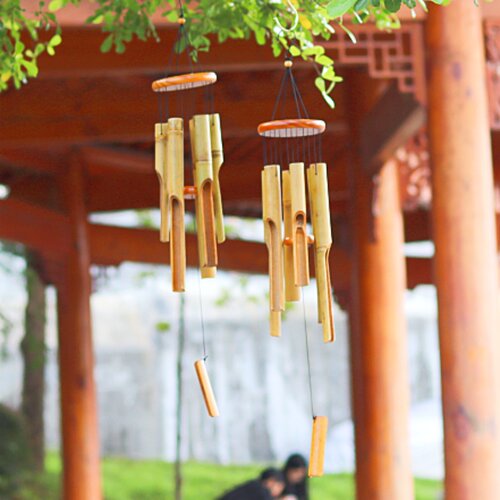 天然竹子制作户外风铃复古挂饰民宿酒店景区门窗装饰挂件户外吊饰 - 图1
