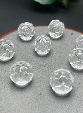 白水晶莲花珠配件文玩diy配饰材料串饰手工项链佛珠链子手链手串