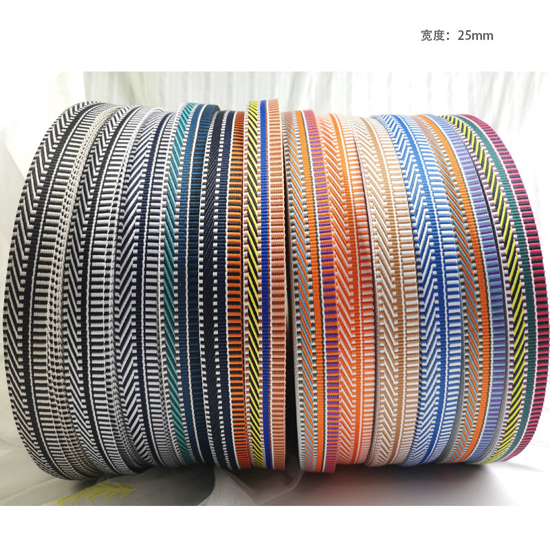 潮款25mm条纹波点提花色织涤纶织带加厚diy手袋肩带手拎带辅料,淘宝优惠券,粉丝福利购,淘宝优惠卷