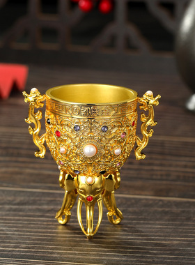 【故宫】清乾隆金瓯永固杯 黄铜通体镀真金 非合金 摆件