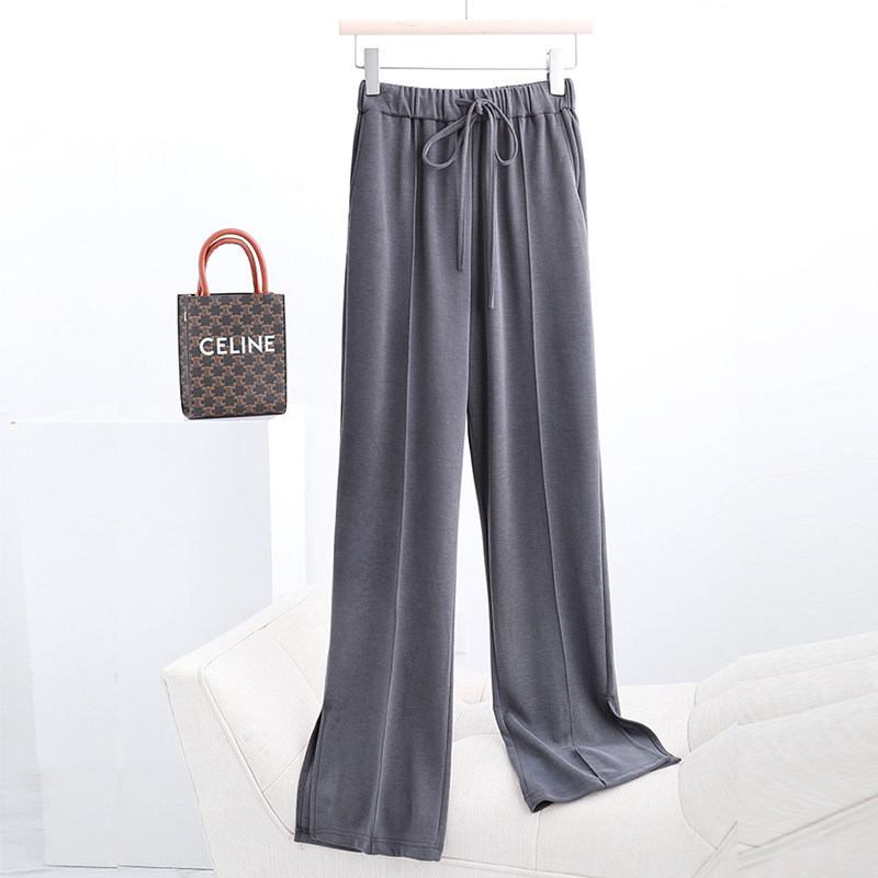 铜氨丝阔腿裤夏季新款高腰运动裤 网惠汇休闲裤