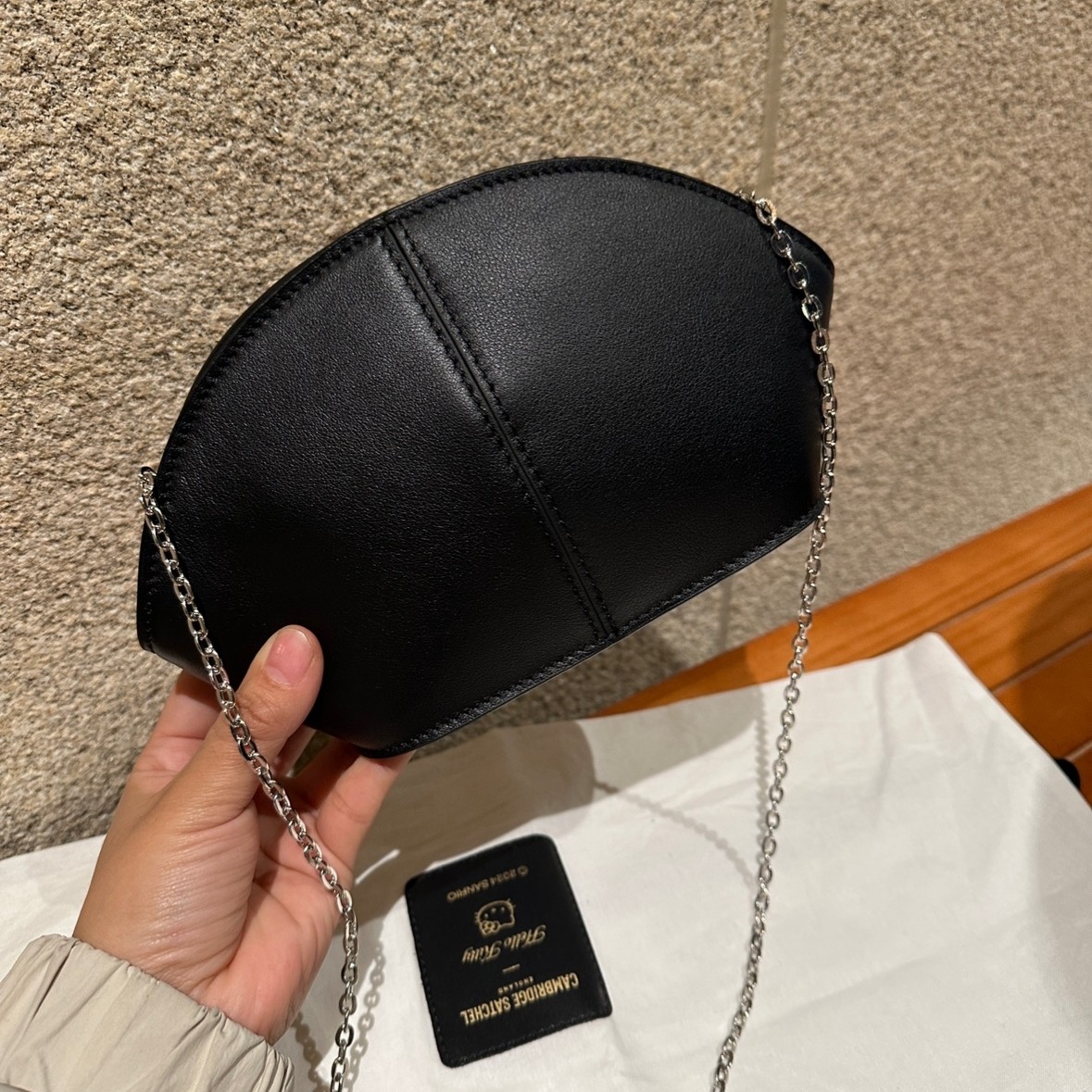 日韩简约高质感牛皮贝壳半圆手拿单肩斜挎链条包时髦百搭潮晚宴包,淘宝优惠券,粉丝福利购,淘宝优惠卷