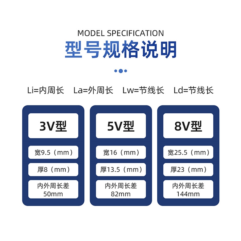 三力士窄V带三角带5V1470 15N3744 15N3750 5V1480 5V1490-图3