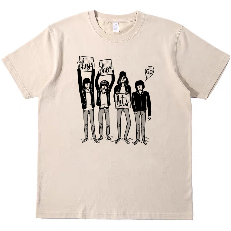 Ramones雷蒙斯朋克乐队 复古短袖bf男女情侣T恤纯棉tee原创tshirt - 图3
