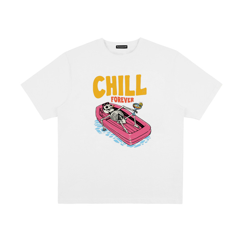 chill forever 搞怪趣味美式T恤复古vintage男女bf纯棉短袖tshirt - 图3