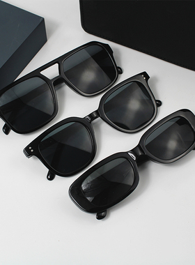 黑色方框太阳镜防紫外线猫眼墨镜