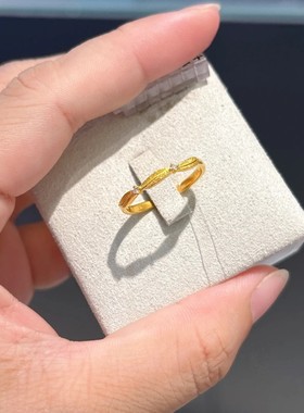 沙金饰品羽之恋戒指轻奢感女小众设计感仿真金不掉色手饰