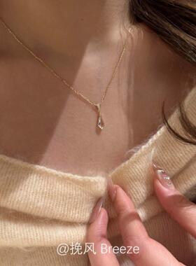 冰透几何吊坠项链轻奢小众高级感